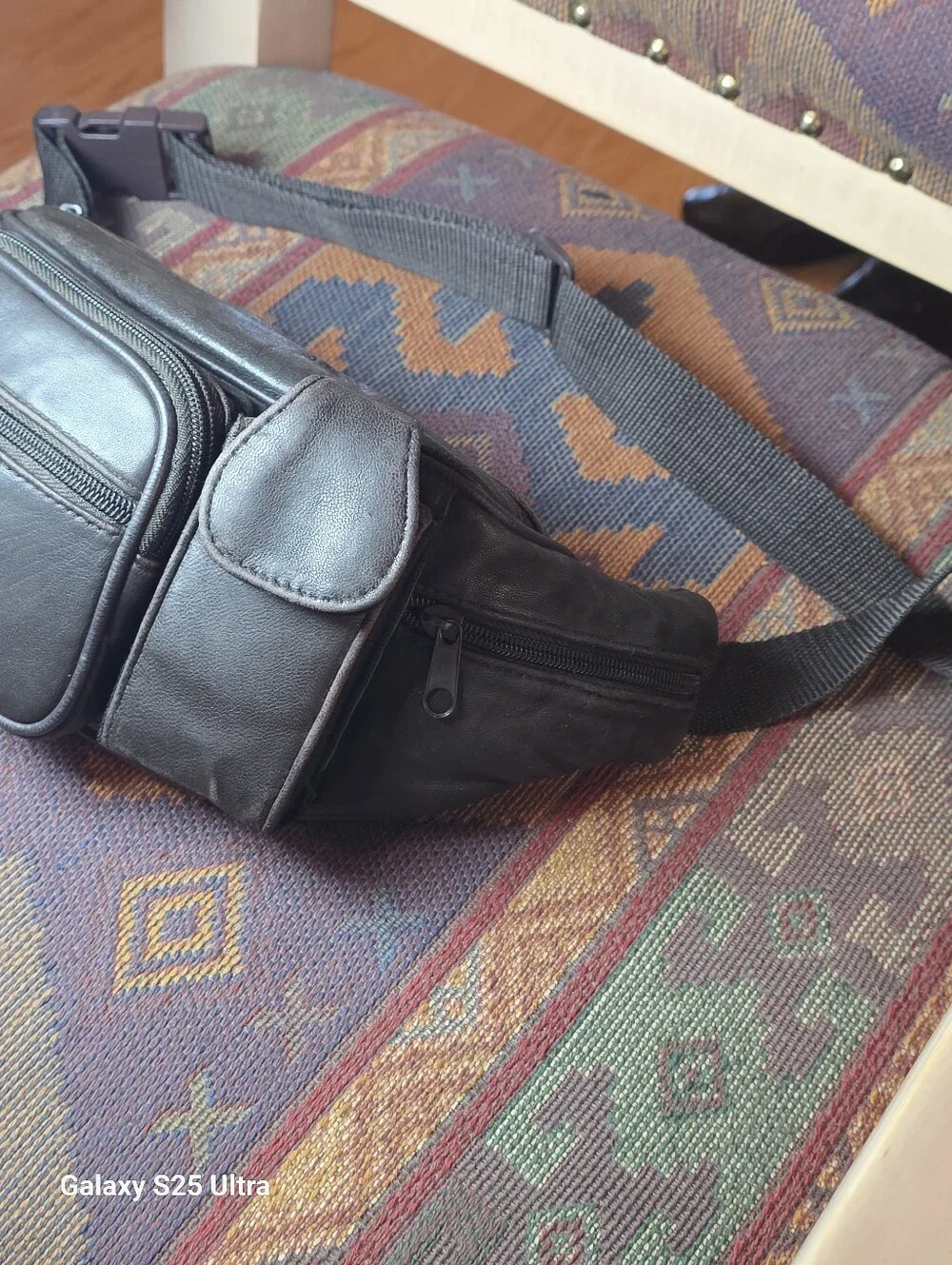 Vintage 90's Espresso Brown Distressed Lambskin Leather Fanny Pack / Waist Bag
